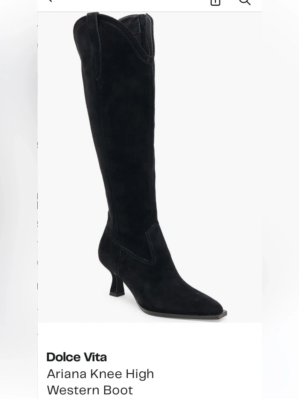 Dolce Vita Black Suede Ariana Knee-High Western Boot- worn once